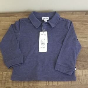 NWT Splendid Toddler Soft Navy Blue Long Sleeve Polo Collared Shirt 12-18 Months